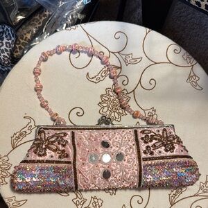 Pink Beaded Women's Bag